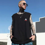 Bold Shark Print Sleeveless T-Shirt