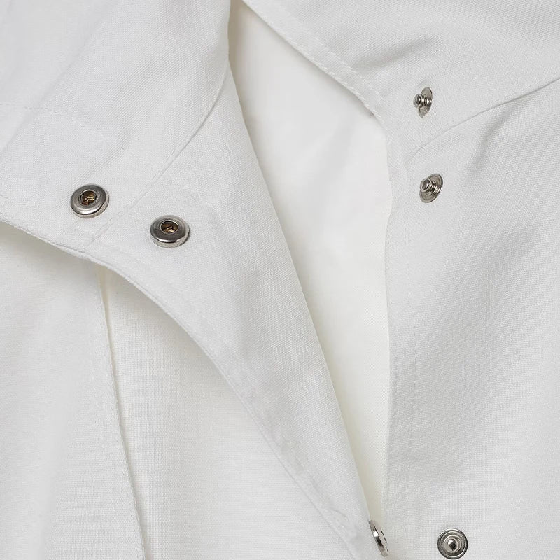 Cozy Soft White High Neck Bomber Jacket