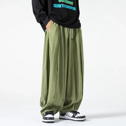 Fashionable High Waist Wide Leg Solid Color Jogger