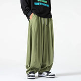 Fashionable High Waist Wide Leg Solid Color Jogger