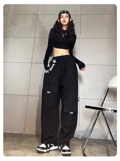 Black Ripped Loose Hip Hop Jeans