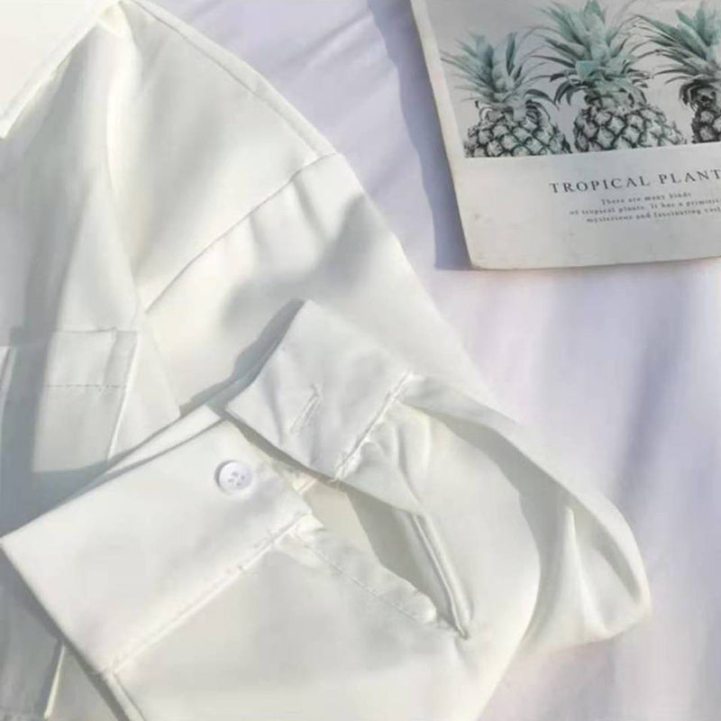 Plain White Oversized Shirt With Tie