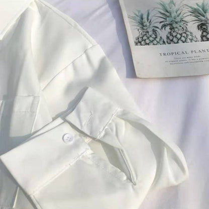 Plain White Oversized Shirt With Tie
