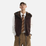 Effortless Fur Stand Collar Vest