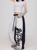 Y2K Streetwear High Waist Letter Patchwork Sweatpants