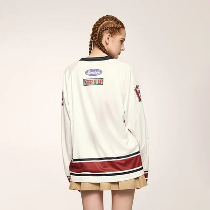 Retro Oversized Letter Printed Long T-Shirt