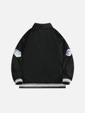 Heavy Motorcycle Suede Letter Embroidery Varcity Jacket