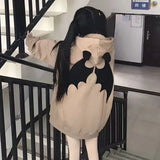 Streetwear Evil Horns Vintage Zip-Up Sweatshirt