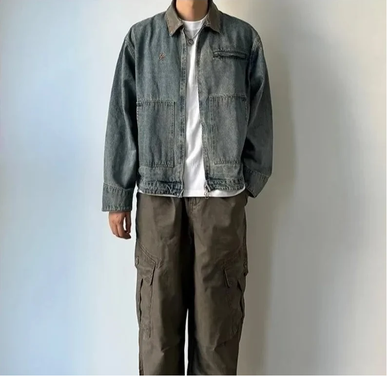 Premium Big Pocket Tooling Denim Jacket