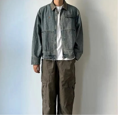 Premium Big Pocket Tooling Denim Jacket