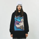 Cartoon Worn Bear Oversized Hoodie