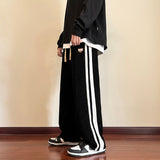 Baggy Striped Straight-leg Pants