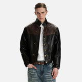 Streetwear Personalized Metal Buckle Leather Jacket