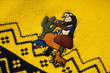 Retro Cartoon Lapel Drop Embroidery Contrast Sweater