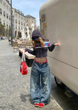 American Style Casual Wide Leg Cargo Jeans
