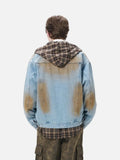 Streetwear Bold Gradient Distressed Denim Jacket