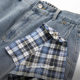 Vintage Distressed With Scarf Washed Denim Jeans