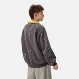 Streetwear Hip Hop Loose Half Zipper Sweatshirt