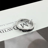 Simple Black Glaze Open Rings