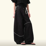 American Style Retro Loose Fit Embroidered Jeans