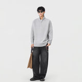 Cozy Trendy Ribbed Mock Neck Sweater