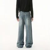 Streetwear Washed Irregular Hole Baggy Jeans