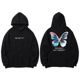 Flattering Colorful Butterfly Print Hip Hop Hoodie