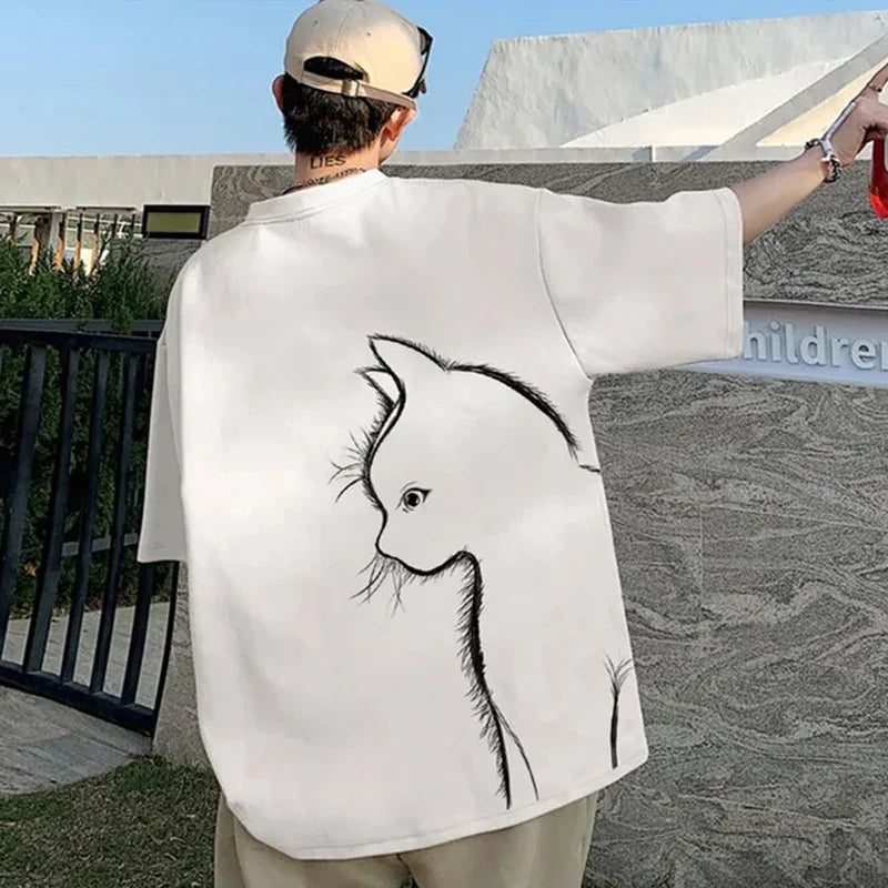 Minimalist Cat Profile T-shirt