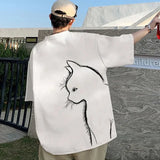 Minimalist Cat Profile T-shirt