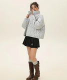Floral Stand-Up Collar Thickened Puffer Jacket