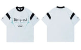 Warm Graphic Printed V-Neck Cotton Racing T-Shirt