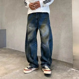 Cool Retro Graffiti Painted Punk Baggy Jeans