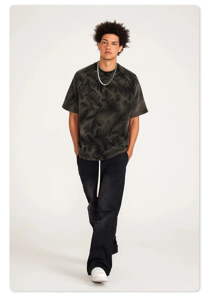 Loose Water Ripple Washed T-Shirt