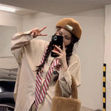 Women Striped Preppy Style Long Sleeve Shirt