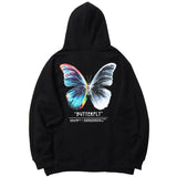 Flattering Colorful Butterfly Print Hip Hop Hoodie