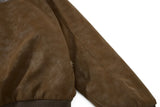 Fashionable Spliced Fur Hooded PU Leather Jacket