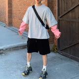 Oversize Korean Style Contrast Stitching T-Shirt