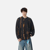 Cozy Distressed Tie Dye Crew Neck Sweatshirt