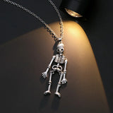 Spooky Skeleton Ghost Pendant Necklace