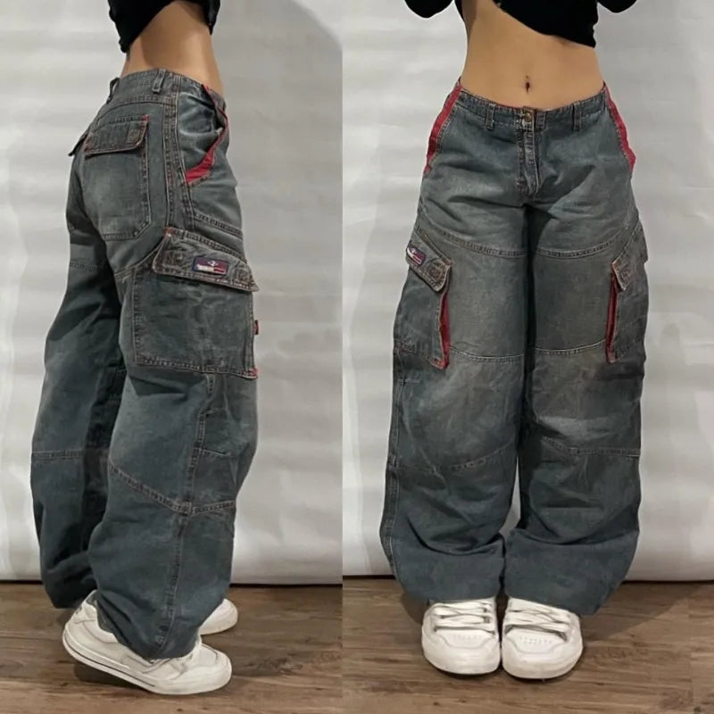 Washed Baggy High Waist Wide Jeans