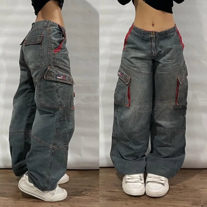 Washed Baggy High Waist Wide Jeans