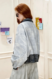 Elevated Hip Hop Denim Racing Jacket