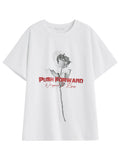 Women Vintage Cooling Rose Print Loose Fit T-Shirt