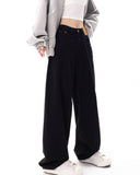 Black Loose Women's Wide Leg Jeans
