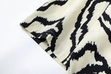 Irregular Stripes Graphic Printed Short Sleeve Shirt