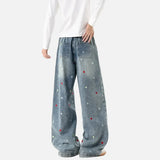American Style Star Patch Loose Jeans