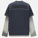 Grunge Two Layered Long Sleeve Sports T-Shirt