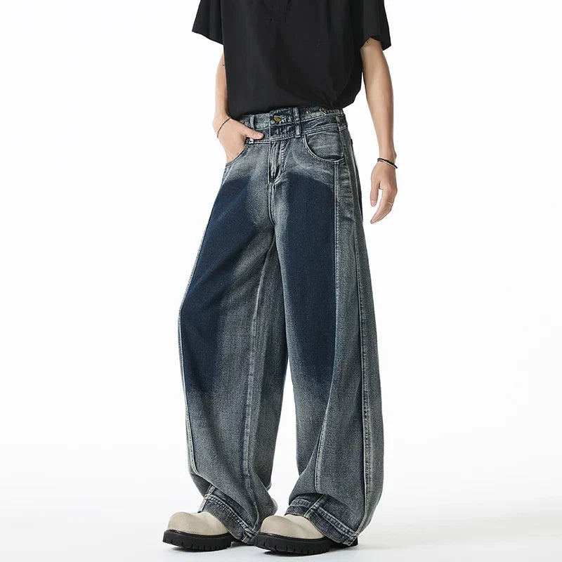 Vibrant Color Contrast Tie-Dye Straight Jeans