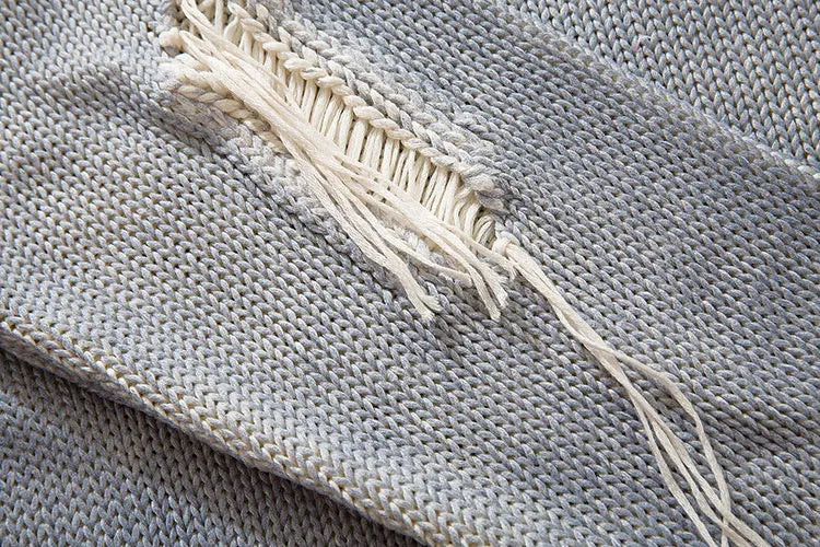 Y2K Ripped Loose Sweater