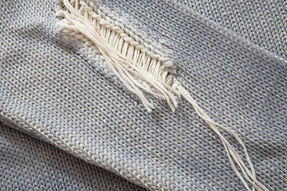 Y2K Ripped Loose Sweater